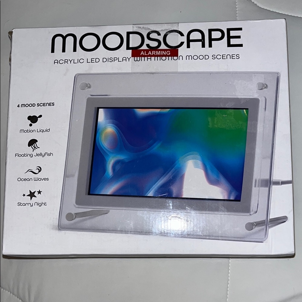 Acrylic LED Display with Motion Mood Scenes - White, Nwt